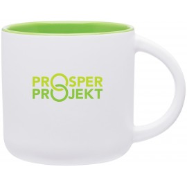 14 oz Minolo (Matte White & Lime) with Logo