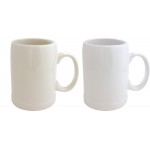 Logo Branded 20 Ounce Stein Mug Natural and White Colors