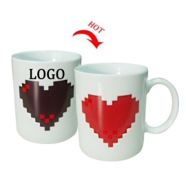 Custom Love Heart Color Change Mug with Logo