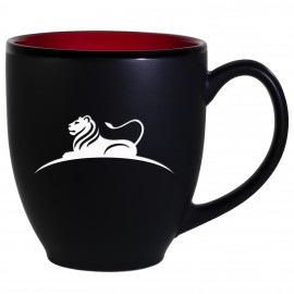 Hilo Bistro Two-Tone Matte Mug: Red (16 Oz.) with Logo  Hilo Bistro Two-Tone Matte Mug: Red (16 Oz.) with Logo