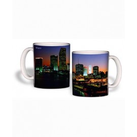 Personalized White Mug (11 Oz., Miami Night Skyline Mug)  Personalized White Mug (11 Oz., Miami Night Skyline Mug)