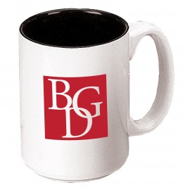 Personalized 15 oz. Black In / White Out Two Tone El Grande Mug