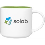 Custom Branded 16oz Monaco Mug (Matte White & Lime)