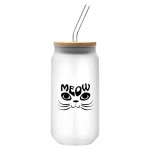 500ML High Boron Glass Bottle with Bamboo Lid with Logo