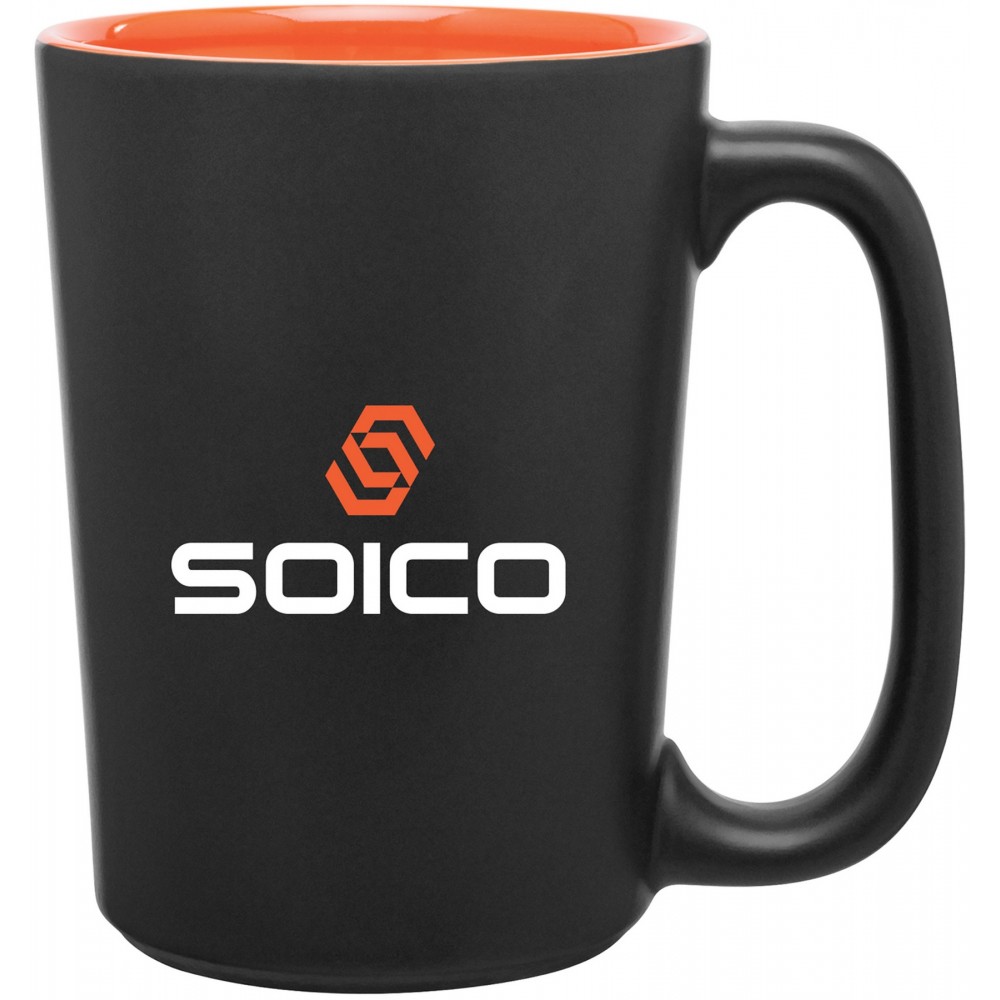 12oz Rocca Mug (Matte Black & Glossy Orange) Custom Imprinted 12oz Rocca Mug (Matte Black & Glossy Orange) Custom Imprinted