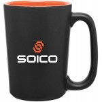 12oz Rocca Mug (Matte Black & Glossy Orange) Custom Imprinted