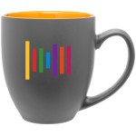 Custom Imprinted 15oz Bistro Mug (Matte Gray & Glossy Yellow)