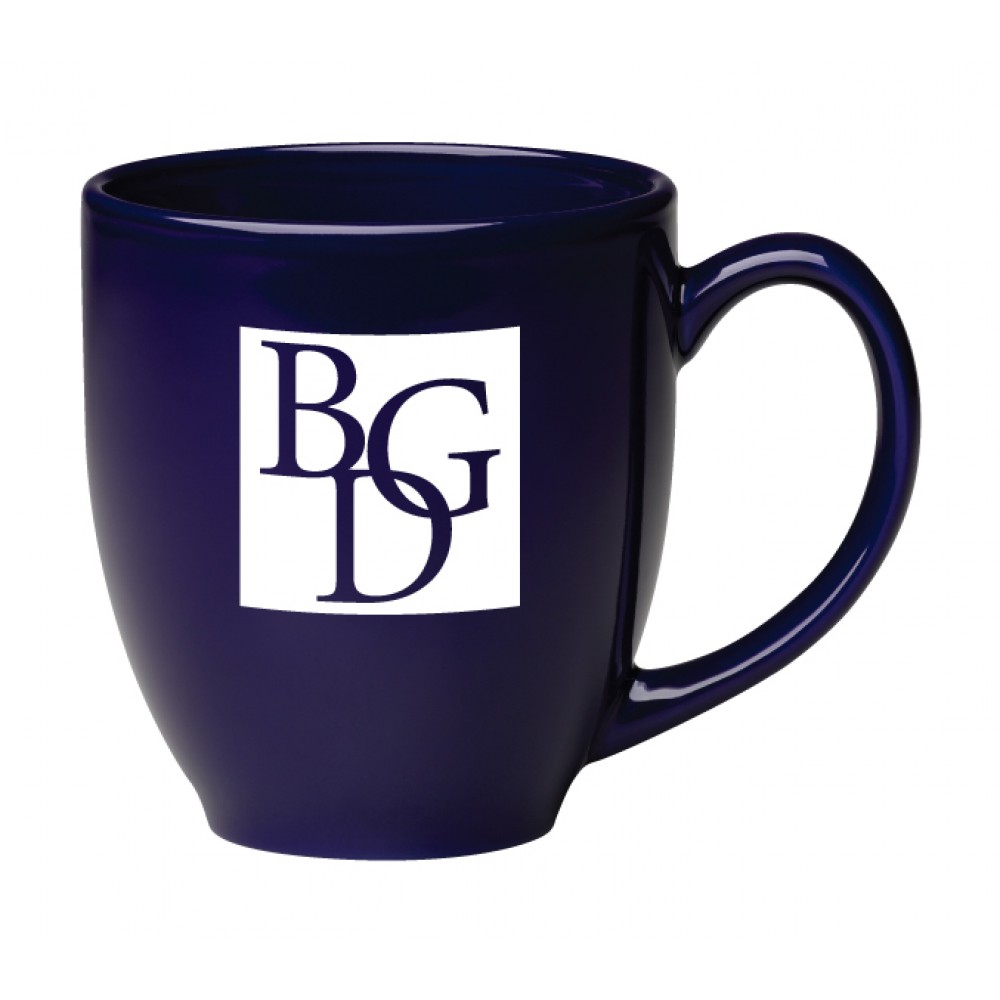 Logo Branded 16 oz. Cobalt Blue Bistro Mug