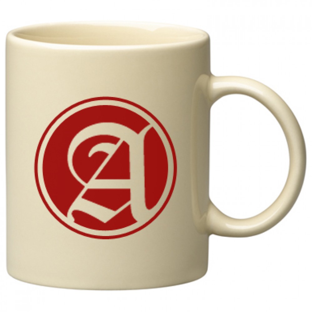 11 oz. Almond C Handle Mug with Logo