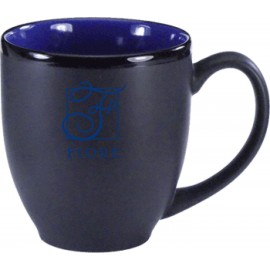 16 oz. Country Blue In / Matte Black Out Hilo Bistro Mug with Logo  16 oz. Country Blue In / Matte Black Out Hilo Bistro Mug with Logo
