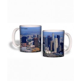 Custom White Mug (15 Oz., Los Angeles Skyline Mug Sublimated)