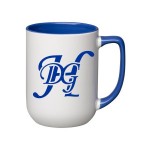 17 oz. Ocean Blue In and Handle / White Out Arlen Mug with Logo
