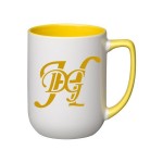17 oz. Yellow In and Handle / White Out Arlen Mug with Logo