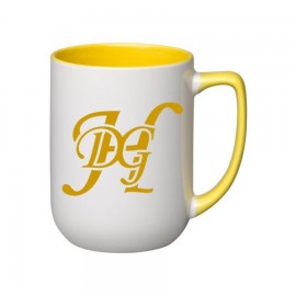 17 oz. Yellow In and Handle / White Out Arlen Mug with Logo
