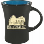 Logo Branded 9.5 Ounce Vitrified Black Matte Mug with Colorful Inside