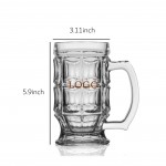 410ML Beer Mugs Custom Glass Cups with Handle with Logo