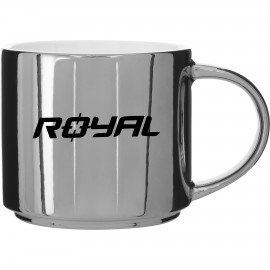 Customized 16oz Monaco Mug - Metallic (Platinum/White)  Customized 16oz Monaco Mug - Metallic (Platinum/White)