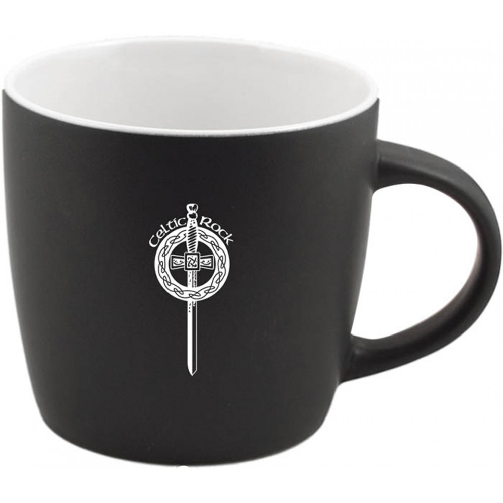 Logo Branded 12 Oz. Poke Black Matte Ceramic Mug w/Contrast Interior