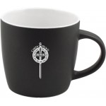 Promotional 12 Oz. Poke Black Matte Ceramic Mug w/Contrast Interior