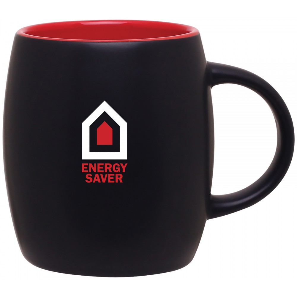 14oz Joe Mug (Matte Black & Red) Logo Printed 14oz Joe Mug (Matte Black & Red) Logo Printed