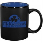 Logo Printed 11 oz. Country Blue In / Matte Black Out Hilo C Handle Mug