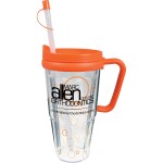 24 Oz. Double Wall Thermal Travel Mug - Clear Insert Custom Branded