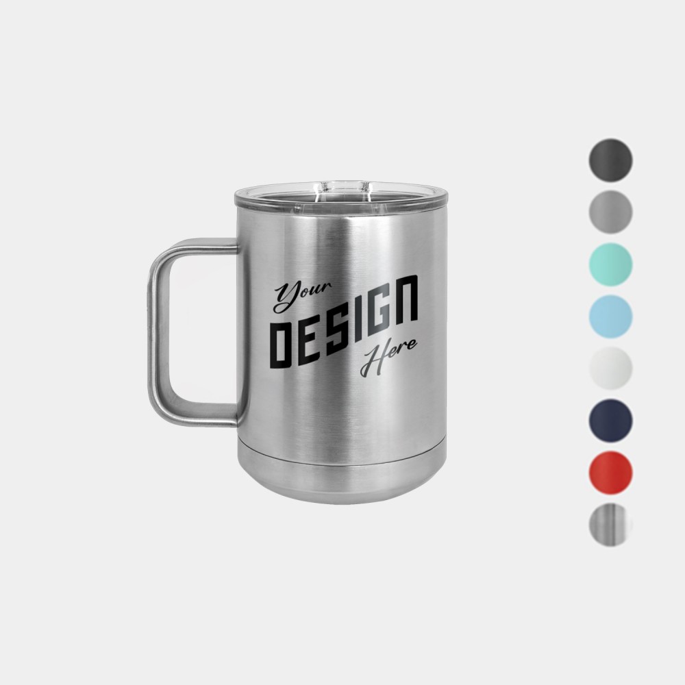15 oz Polar Camel Stainless Steel Insulated Coffee Mug w/ Slider Lid with Logo 15 oz Polar Camel Stainless Steel Insulated Coffee Mug w/ Slider Lid with Logo
