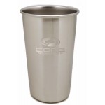 Logo Printed 16oz. Stainless Steel Pint Glass with Rolled Rim