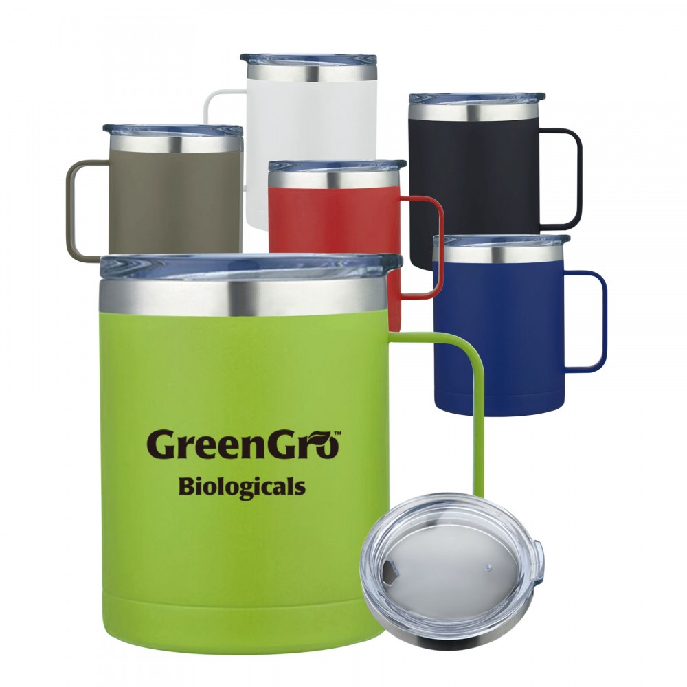 Customized 14oz. Stainless Steel Vacuum Camping Mug w/Handle Customized 14oz. Stainless Steel Vacuum Camping Mug w/Handle