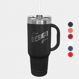 Customized 40 oz Polar Camel Stainless Steel Insulated Travel Mug Tumbler w/ Straw