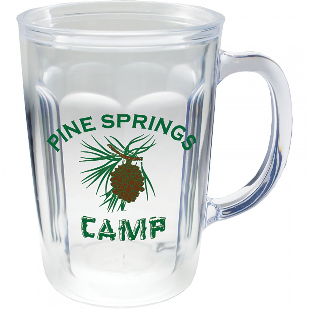 Logo Printed 14 Oz. Double Wall Thermal Mug - Screen Printed Logo Printed 14 Oz. Double Wall Thermal Mug - Screen Printed
