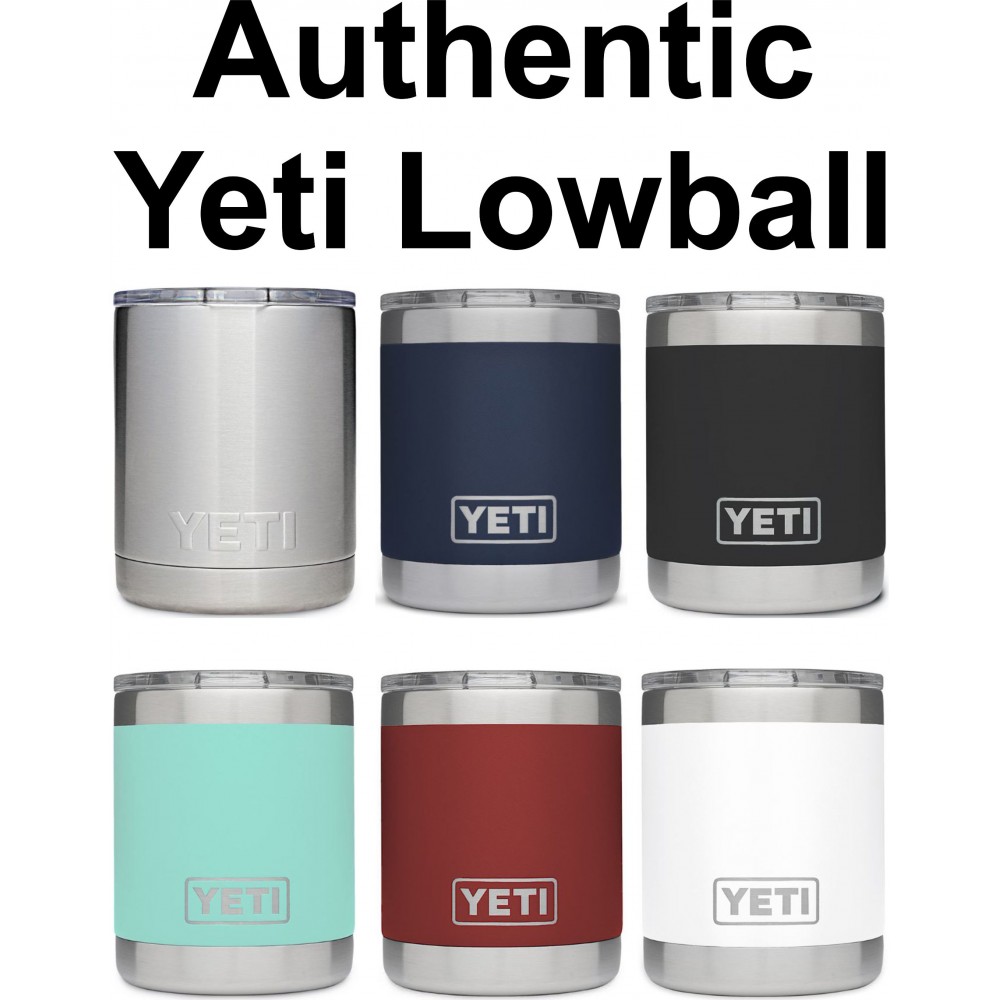 Authentic YETI 10 oz. Lowball Laser Engraved Logo Printed Authentic YETI 10 oz. Lowball Laser Engraved Logo Printed