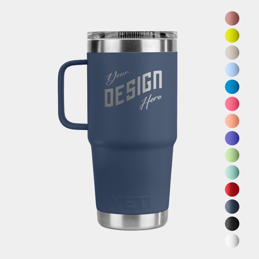 20 Oz YETI Stainless Steel Tumbler Insulated Travel Mug W/ Handle with Logo 20 Oz YETI Stainless Steel Tumbler Insulated Travel Mug W/ Handle with Logo