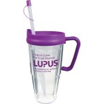 24 Oz. Double Wall Insulated Thermal Travel Mug - Screen Printing Custom Branded
