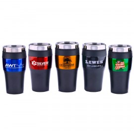 16 oz. Travel Stainless Steel Mess-Free Vacuum Insulated w/ lid with Logo