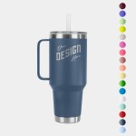 42 Oz YETI Rambler Stainless Steel Insulated Tumbler w/ Straw Lid with Logo