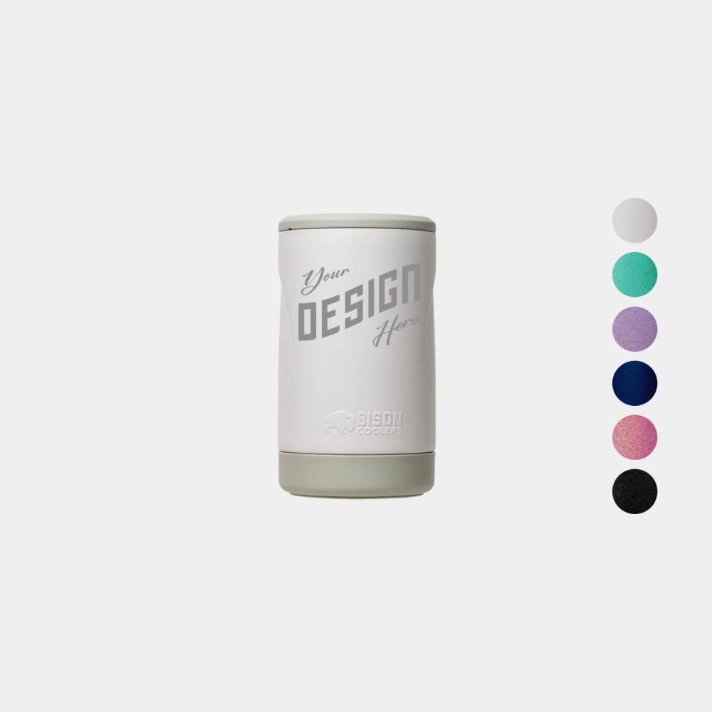 Bison Bevi Stainless Steel Insulated Can Cooler with Logo Bison Bevi Stainless Steel Insulated Can Cooler with Logo