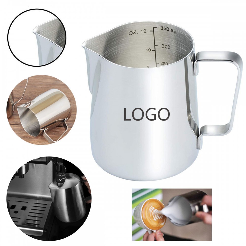 Milk Frothing Pitcher 12 oz with Logo