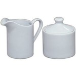 Logo Branded Porcelain Plain Sugar and Creamer Set