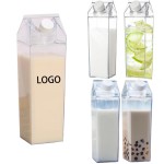 17 Oz Reusable Clear Plastic Milk Carton Water Bottle with Logo