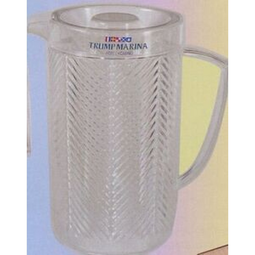 Promotional Plastic Covered Chevron Pitcher w/ Cover (80 Oz)