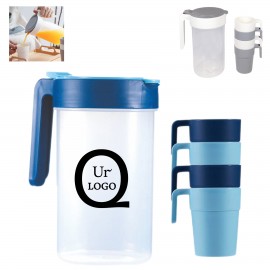 Plastic Pitcher W/Lid with Logo  Plastic Pitcher W/Lid with Logo