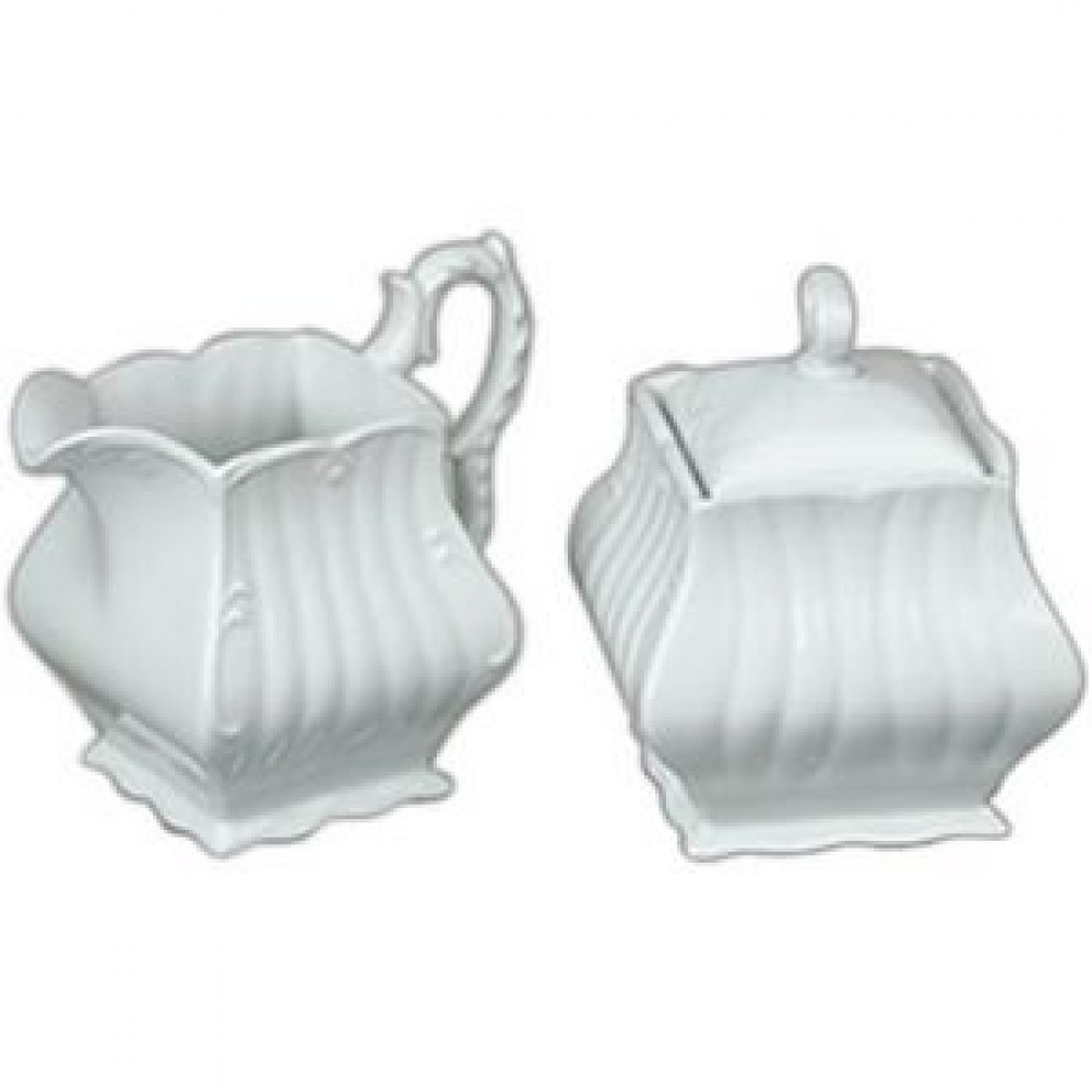 Personalized French Country Style Square Sugar and Creamer Set Personalized French Country Style Square Sugar and Creamer Set