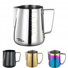 Logo Branded 12Oz Stainless Steel Pointed Spout Frother  Logo Branded 12Oz Stainless Steel Pointed Spout Frother