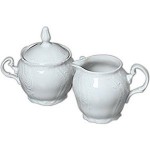 Porcelain Bernadotte Sugar & Creamer Set with Logo