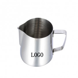 Customized 20oz Stainless Steel Milk Frothing Pitcher Jug with Measurement Scale  Customized 20oz Stainless Steel Milk Frothing Pitcher Jug with Measurement Scale