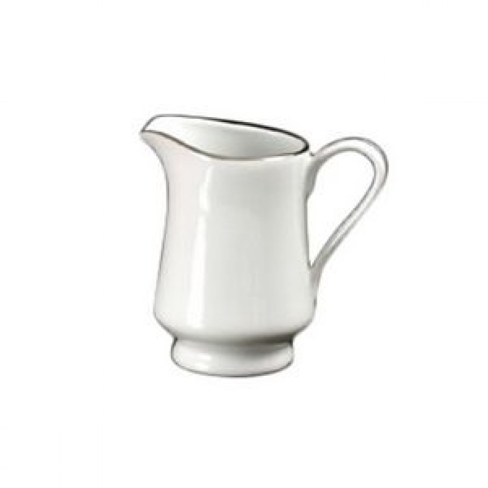 Logo Branded Platinum Banded Rim Style 8 Oz. Creamer Logo Branded Platinum Banded Rim Style 8 Oz. Creamer