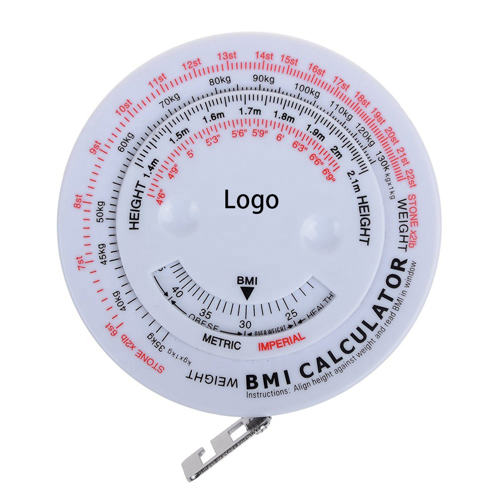 Logo Branded 60 Inch Tape Measure BMI Calculator