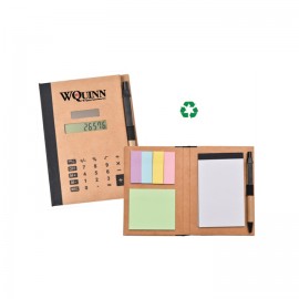 Eco-Friendly Calculate Notepad w/Sticky Notes (6"x4") with Logo