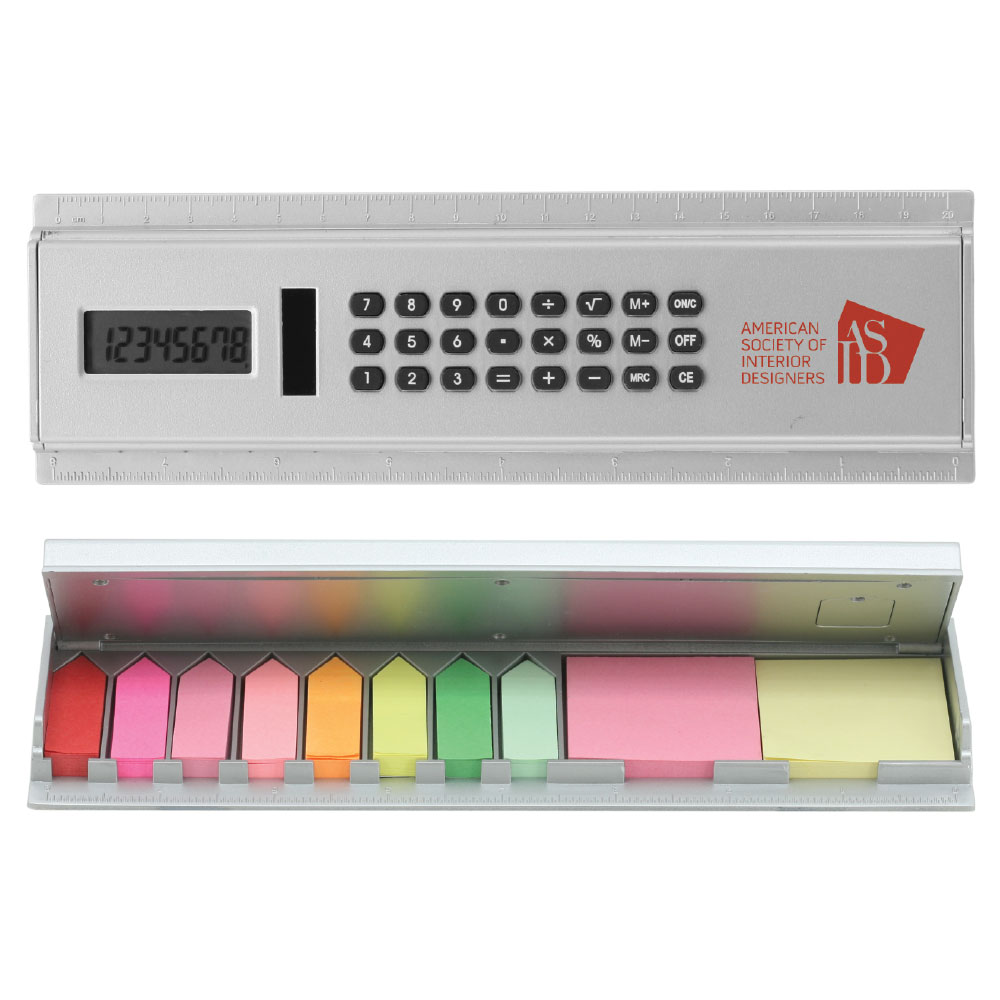 Solar Calculator Ruler w/Sticky Notes Custom Imprinted Solar Calculator Ruler w/Sticky Notes Custom Imprinted